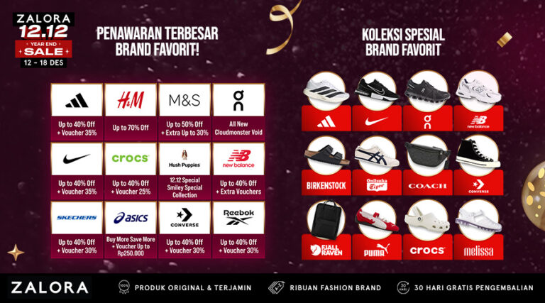 ZALORA 12.12 Year End Mega Sale Hadirkan Diskon Besar dan Penawaran Istimewa dari Jenama Lokal dan Global Ternama