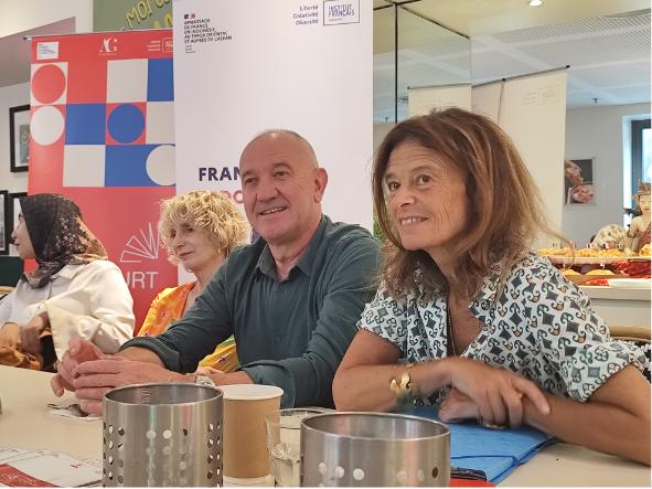 Philippe Claudel saat peluncuran Choix Goncourt Indonesia di IFI Jakarta membahas AI dalam sastra.