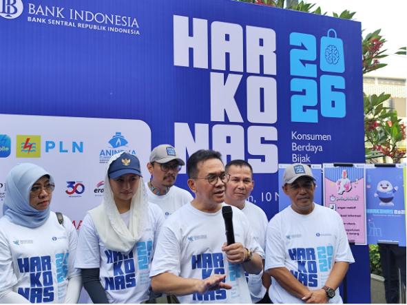 Menteri Budi Santoso pada Puncak Perayaan Hari Konsumen Nasional 2026 di Anjungan Mall Sarinah Jakarta.
