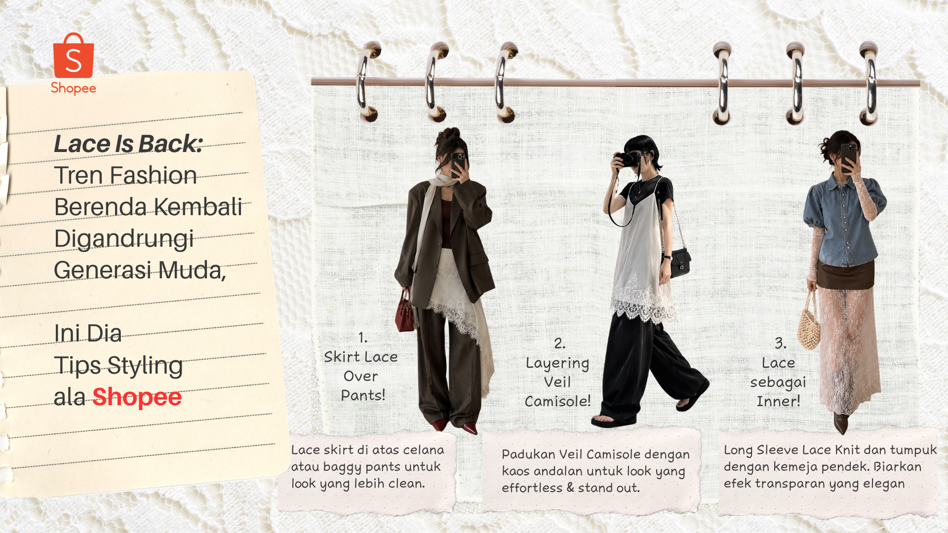 Tips Styling Lace is Back Dari Shopee