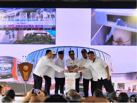Peresmian Stasiun KRL JIS dan JPO penghubung kawasan Ancol dan JIS, diresmikan pada Senin 22 Juni 2026 sebagai kado ulang tahun Jakarta ke-499.