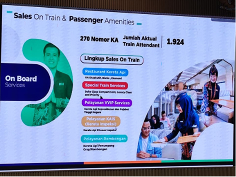 Produk UMKM lokal mitra KAI Services dijual di kereta api jarak jauh sebagai bagian dari program ekonomi kerakyatan BUMN.