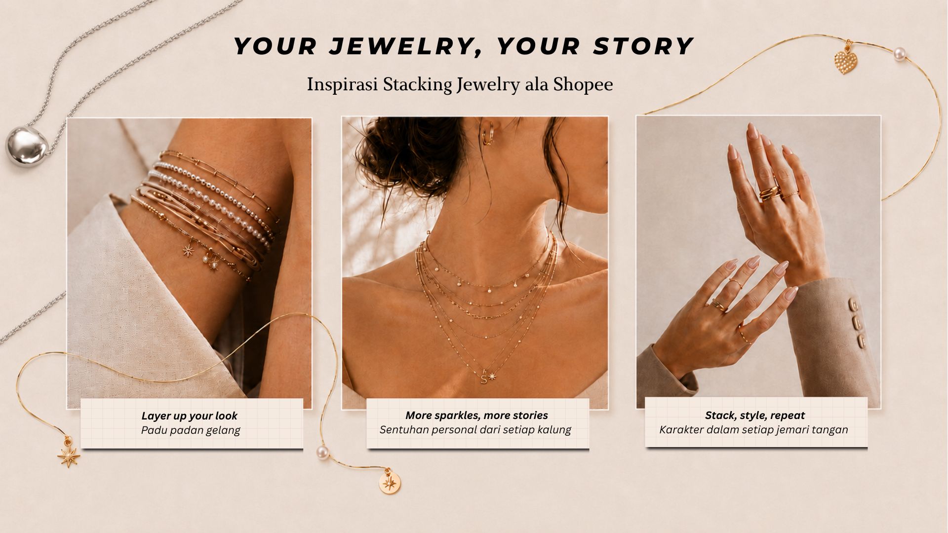 Intip Trend Perhiasaan Yang Lagi Populer Tahun Ini, Stacking Jewelry
